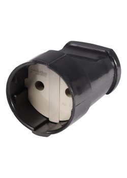 Штепсельное гнездо Smartbuy, без заземления черное 10А 250В (SBE-10-S02-b)